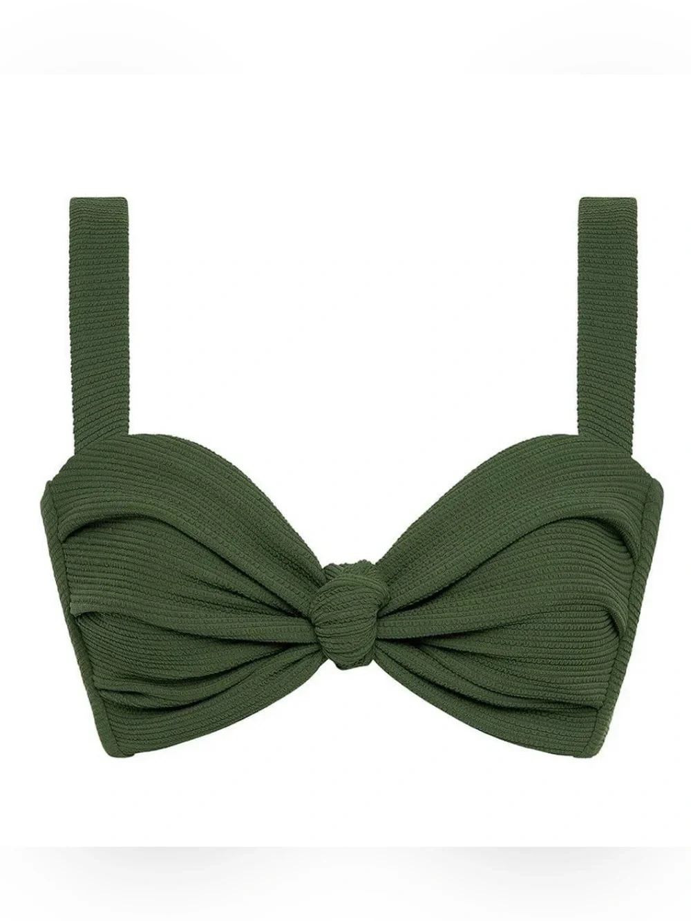 Montce Olive Micro Scrunch Hayden Bikini Top Size M NWT